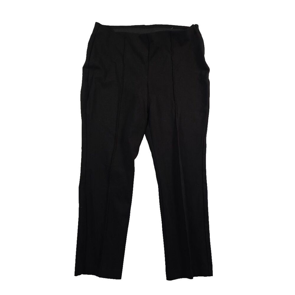 Chico's So Slimming Juliet Pants Straight Leg Black Ponte Size 2 -12 Side Zip